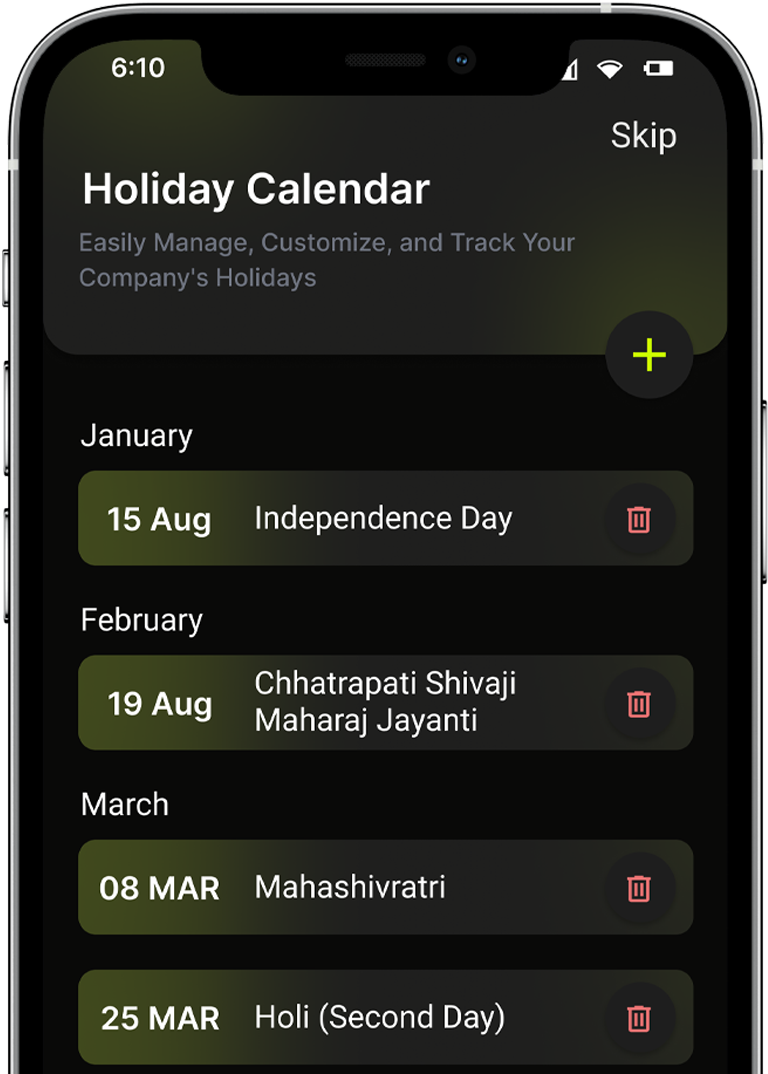 App screen